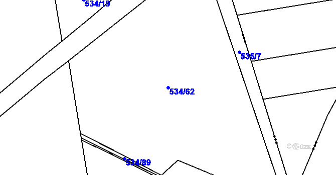 Parcela st. 534/62 v KÚ Vodňany, Katastrální mapa
