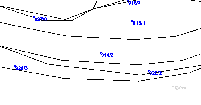 Parcela st. 914/2 v KÚ Vodňany, Katastrální mapa