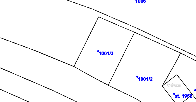 Parcela st. 1001/3 v KÚ Vodňany, Katastrální mapa