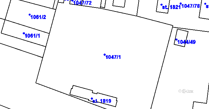 Parcela st. 1047/1 v KÚ Vodňany, Katastrální mapa