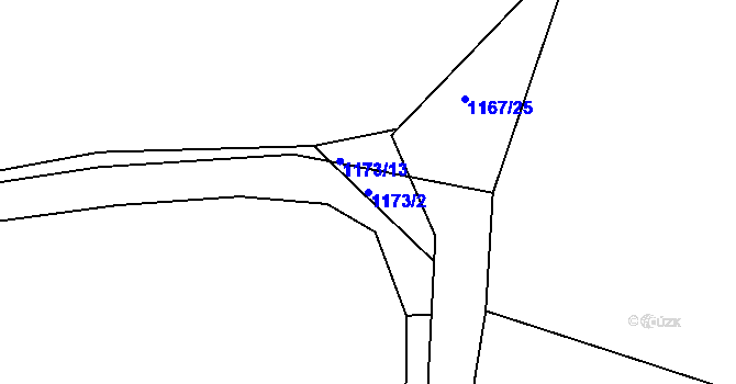 Parcela st. 1173/2 v KÚ Vodňany, Katastrální mapa