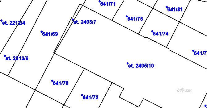 Parcela st. 2405/9 v KÚ Vodňany, Katastrální mapa