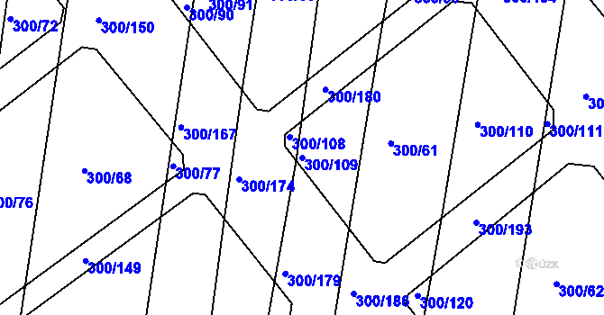 Parcela st. 300/109 v KÚ Vodňany, Katastrální mapa