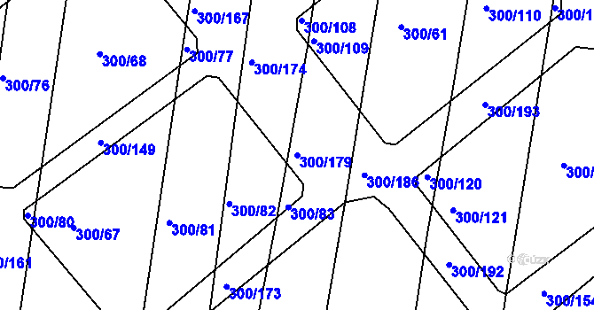Parcela st. 300/179 v KÚ Vodňany, Katastrální mapa