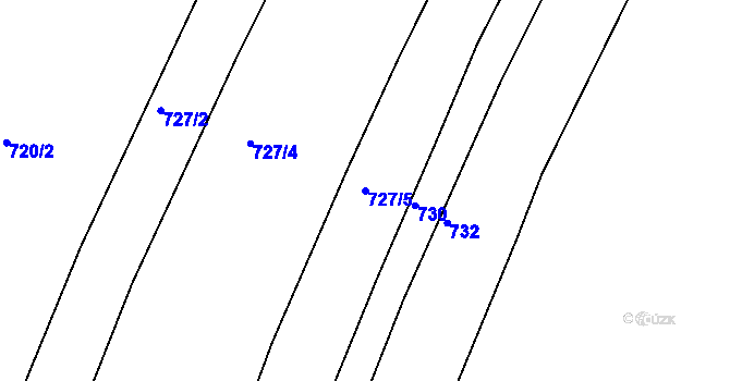 Parcela st. 727/5 v KÚ Vodňany, Katastrální mapa