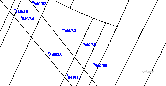 Parcela st. 840/65 v KÚ Vodňany, Katastrální mapa