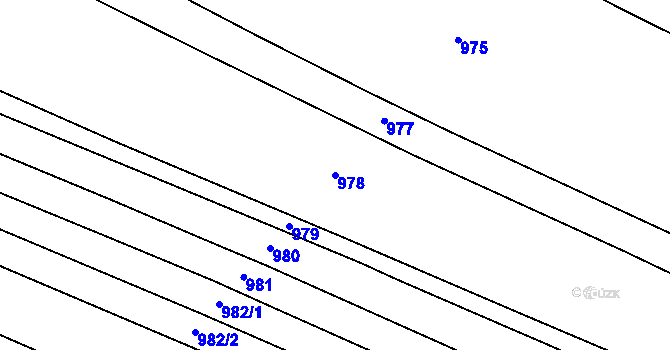 Parcela st. 978 v KÚ Vodňany, Katastrální mapa