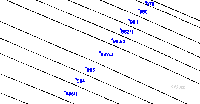 Parcela st. 982/3 v KÚ Vodňany, Katastrální mapa