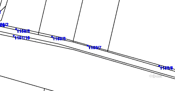 Parcela st. 1188/7 v KÚ Vodňany, Katastrální mapa