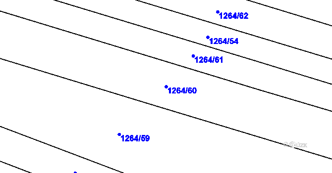 Parcela st. 1264/60 v KÚ Vodňany, Katastrální mapa
