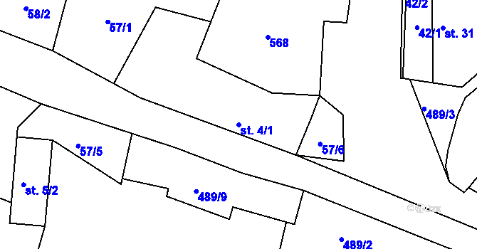 Parcela st. 4/1 v KÚ Hoštice u Vodochod, Katastrální mapa