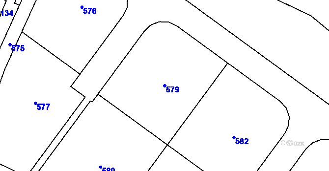 Parcela st. 579 v KÚ Hoštice u Vodochod, Katastrální mapa