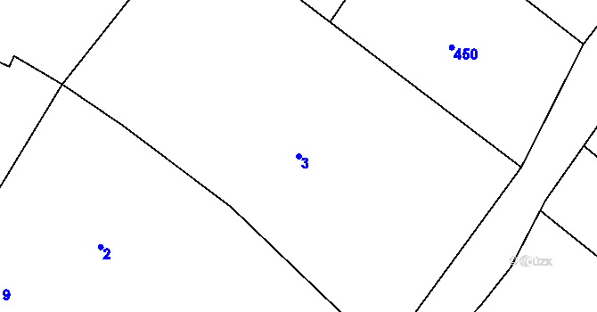 Parcela st. 3 v KÚ Háje u Vodokrt, Katastrální mapa