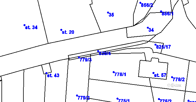 Parcela st. 839/4 v KÚ Háje u Vodokrt, Katastrální mapa