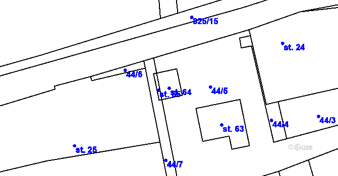 Parcela st. 64 v KÚ Háje u Vodokrt, Katastrální mapa