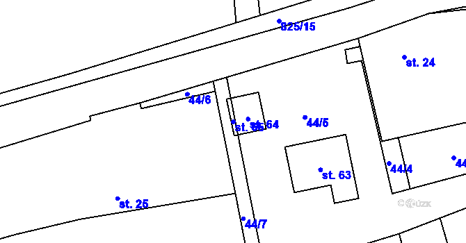 Parcela st. 65 v KÚ Háje u Vodokrt, Katastrální mapa