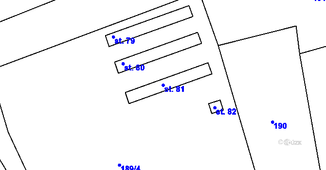 Parcela st. 81 v KÚ Osek u Vodokrt, Katastrální mapa