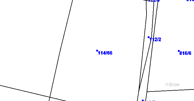 Parcela st. 114/66 v KÚ Vodokrty, Katastrální mapa