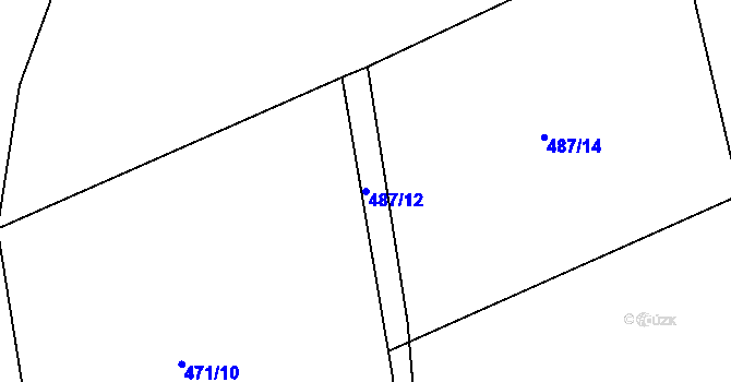 Parcela st. 487/12 v KÚ Vodokrty, Katastrální mapa