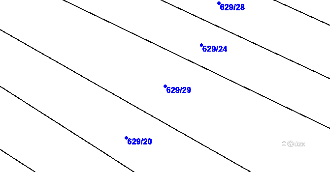 Parcela st. 629/29 v KÚ Vodokrty, Katastrální mapa