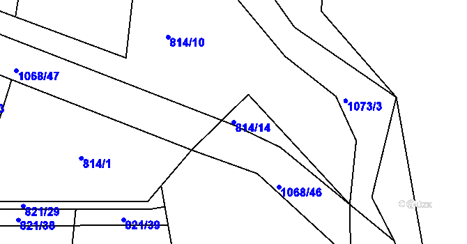 Parcela st. 814/14 v KÚ Vodokrty, Katastrální mapa