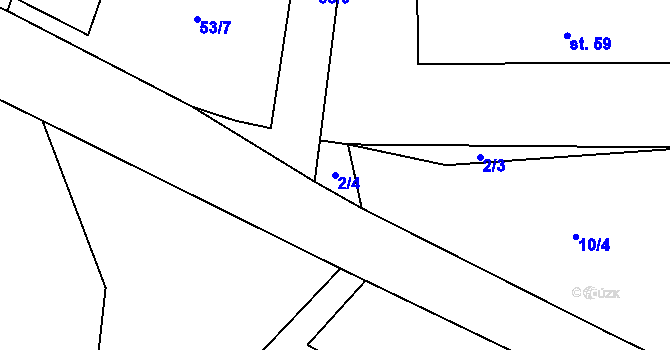 Parcela st. 2/4 v KÚ Vohančice, Katastrální mapa