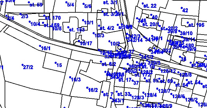 Parcela st. 329/1 v KÚ Vohančice, Katastrální mapa
