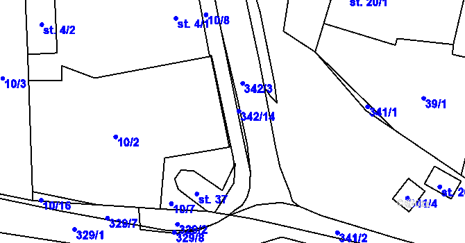 Parcela st. 10/9 v KÚ Vohančice, Katastrální mapa