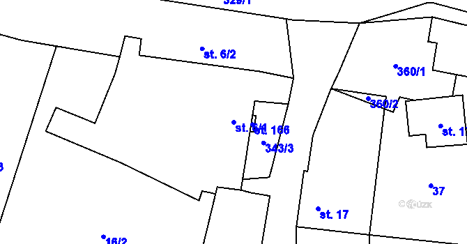 Parcela st. 6/1 v KÚ Vohančice, Katastrální mapa