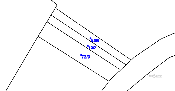 Parcela st. 70/2 v KÚ Vohančice, Katastrální mapa