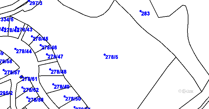 Parcela st. 278/5 v KÚ Vohančice, Katastrální mapa