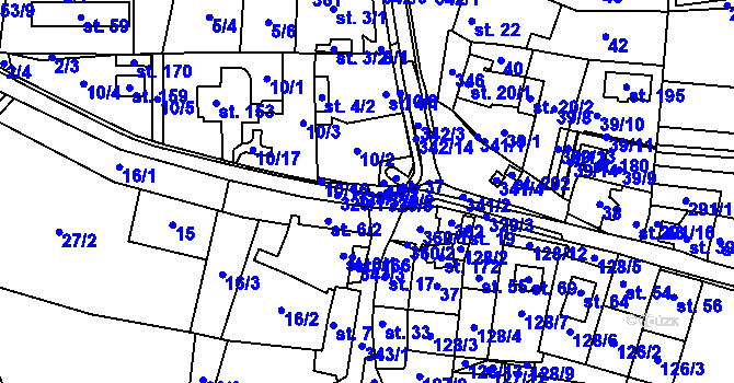 Parcela st. 329 v KÚ Vohančice, Katastrální mapa