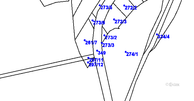 Parcela st. 349 v KÚ Vohančice, Katastrální mapa
