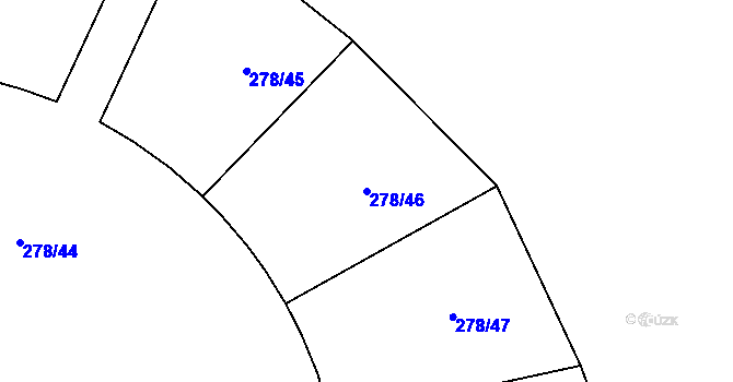 Parcela st. 278/46 v KÚ Vohančice, Katastrální mapa