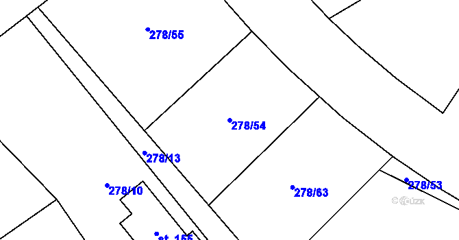 Parcela st. 278/54 v KÚ Vohančice, Katastrální mapa