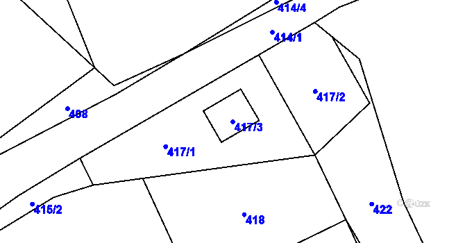 Parcela st. 417/3 v KÚ Vochov, Katastrální mapa