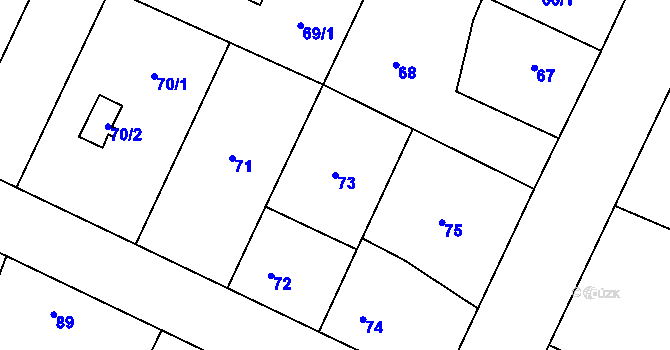 Parcela st. 73 v KÚ Vochov, Katastrální mapa