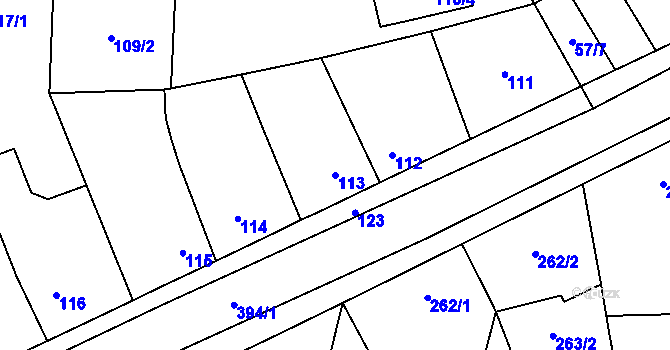 Parcela st. 113 v KÚ Vochov, Katastrální mapa