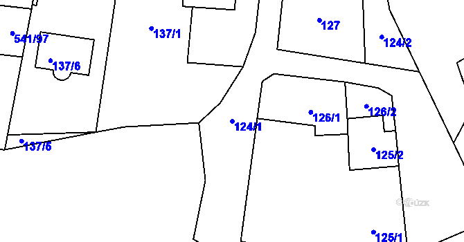 Parcela st. 124/1 v KÚ Vochov, Katastrální mapa