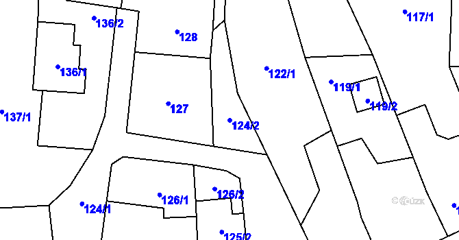Parcela st. 124/2 v KÚ Vochov, Katastrální mapa