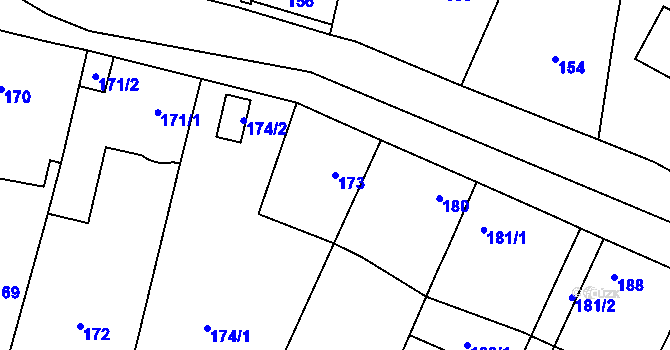 Parcela st. 173 v KÚ Vochov, Katastrální mapa