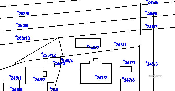 Parcela st. 248/2 v KÚ Vochov, Katastrální mapa