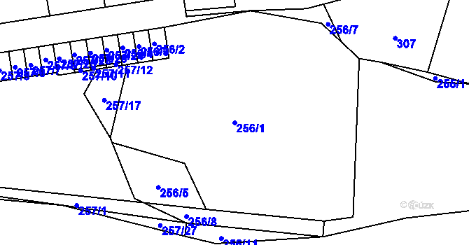 Parcela st. 256/1 v KÚ Vochov, Katastrální mapa