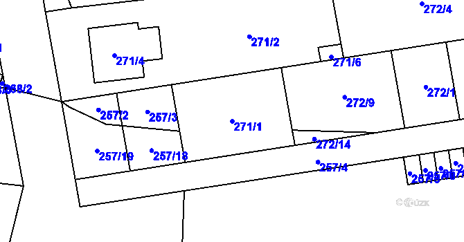 Parcela st. 271/1 v KÚ Vochov, Katastrální mapa