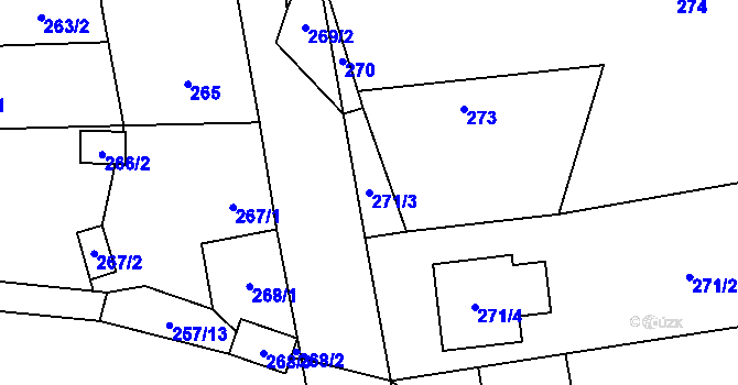 Parcela st. 271/3 v KÚ Vochov, Katastrální mapa
