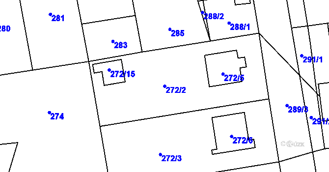 Parcela st. 272/2 v KÚ Vochov, Katastrální mapa