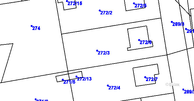 Parcela st. 272/3 v KÚ Vochov, Katastrální mapa