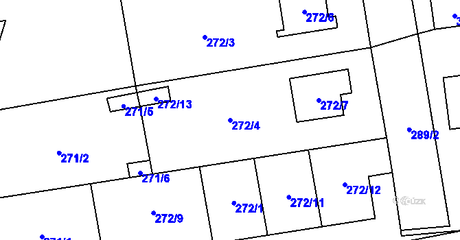 Parcela st. 272/4 v KÚ Vochov, Katastrální mapa