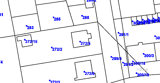Parcela st. 272/5 v KÚ Vochov, Katastrální mapa