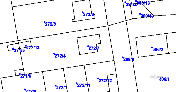 Parcela st. 272/7 v KÚ Vochov, Katastrální mapa
